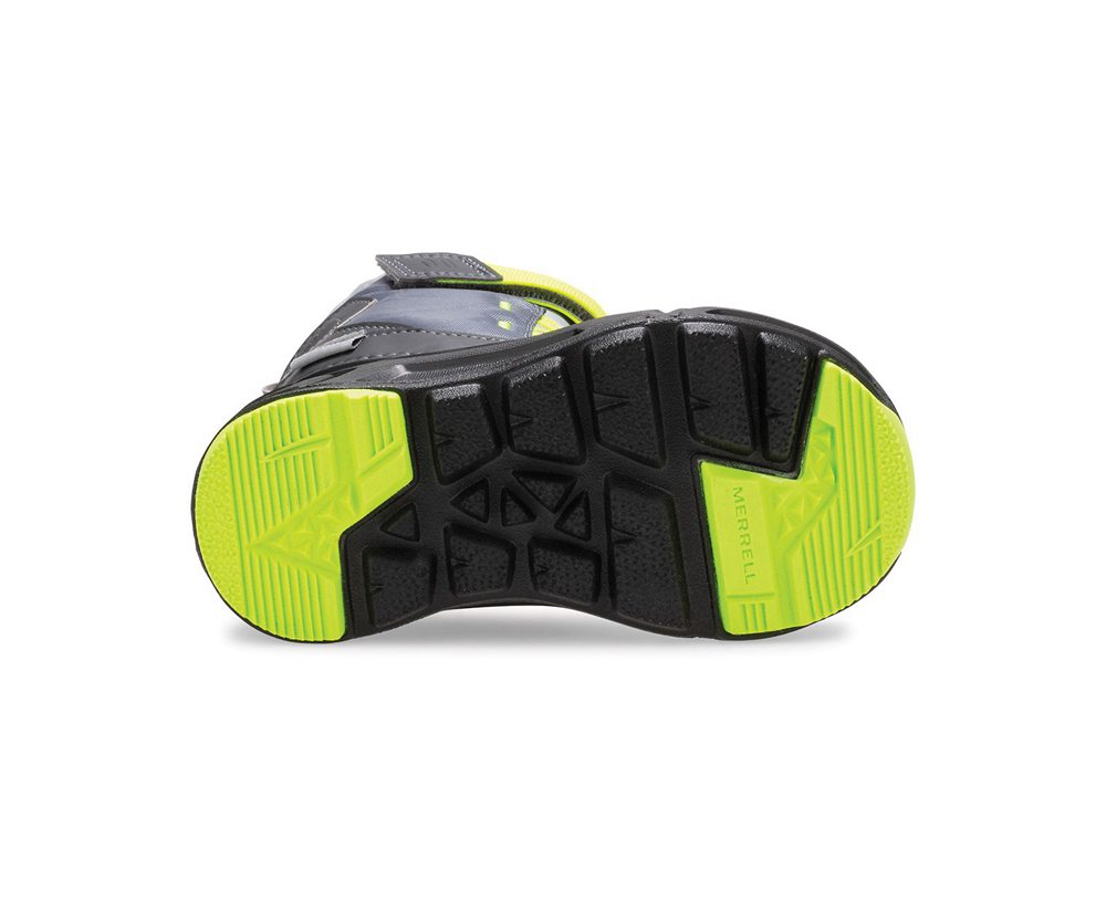 Merrell Boots Black/Grey/Green - Snow Quest Lite 2.0 Waterproof Jr. - Kids 26GOMYPVZ